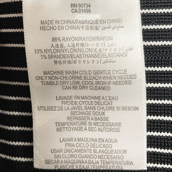 BCBGMAXAZRIA Black White Striped Bodycon Tulip Skirt Mini EUC - Picture 7 of 7